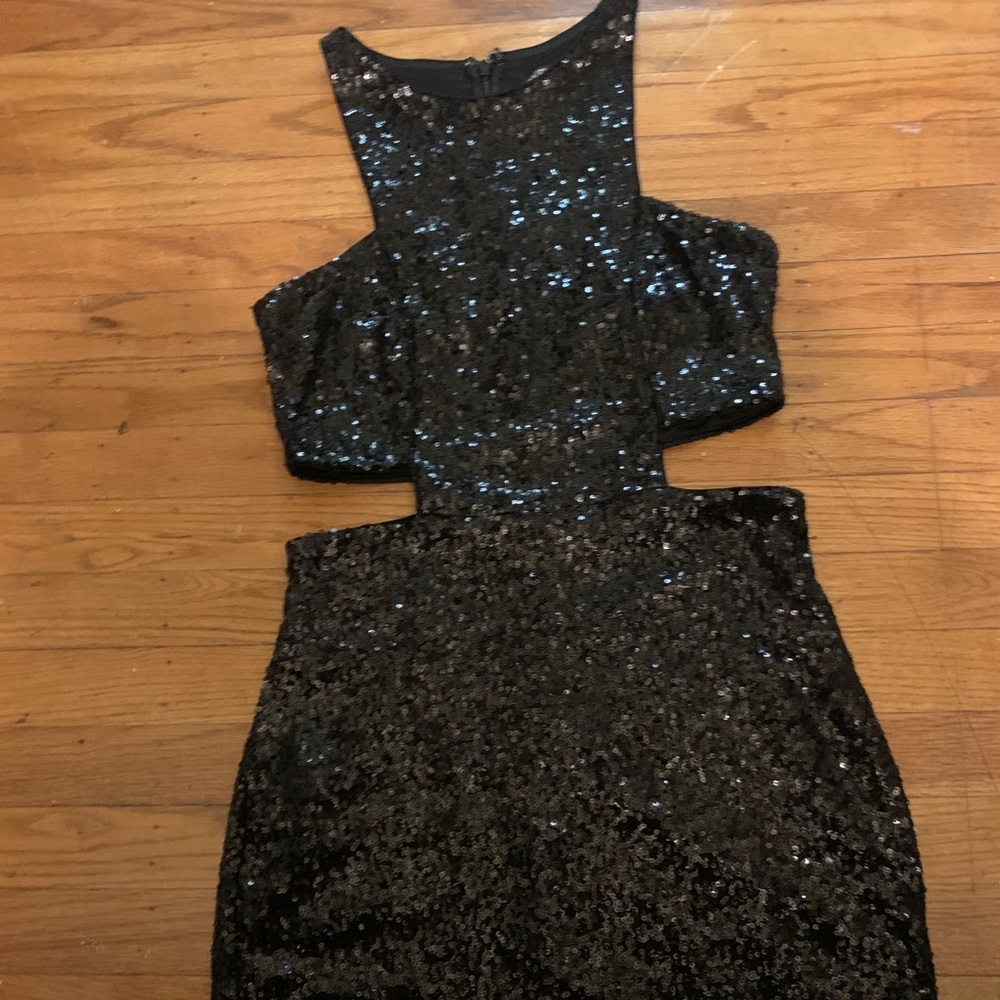 Black sequence party dress